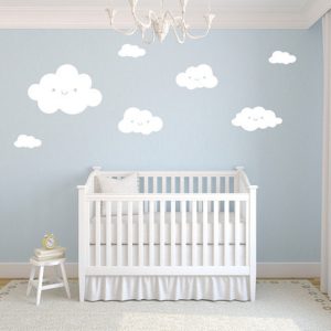 Stickers muraux nuages chambre bébé – Sticker déco
