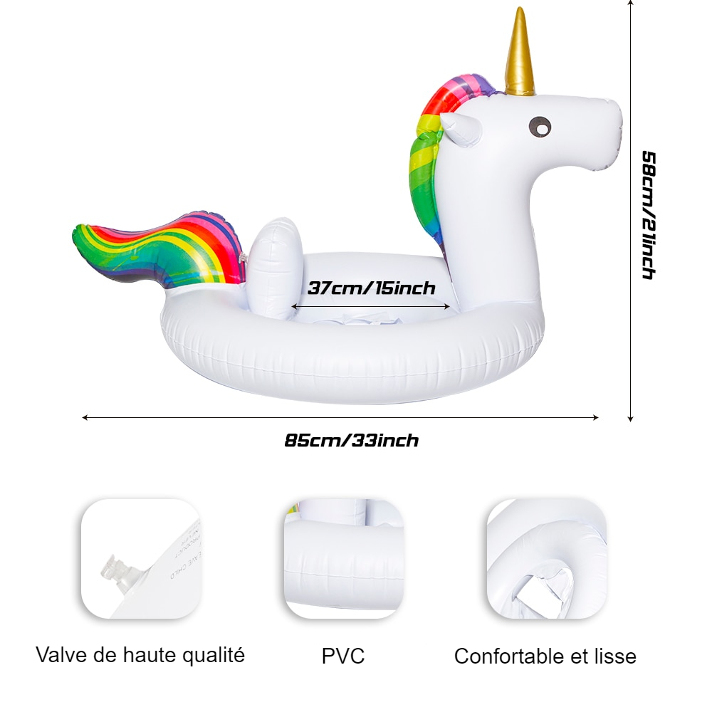 Bouée Licorne pour bébé enfant – Bouée piscine avec siège – Image 4