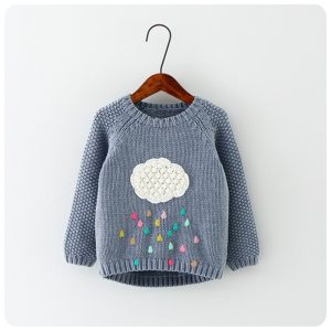 Pull en laine fille – Pull hiver Gris, Rouge ou Bleu marine