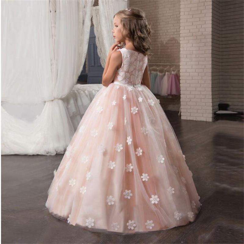 Robe longue élégante fille pour cérémonie – Demoiselle d’honneur mariage