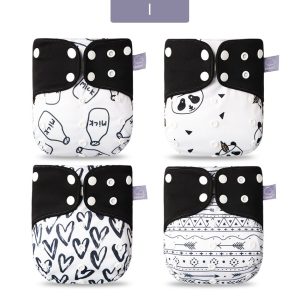 Lot de 4 couches lavables pour bébé 3 à 15Kg