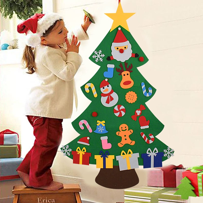 Sapin de Noël feutrine à décorer soi-même (avec pièces à coller)