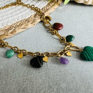 Collier CORALINE pendentifs cœurs