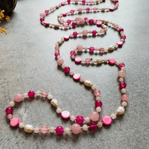 Collier HYACINTHE perles roses Vintage