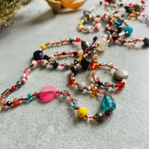Collier MONIKA sautoir perles multicolores