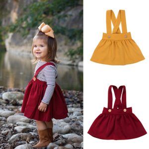 Jupe à bretelles pour bébé fille – Jupe CANDY rouge ou jaune