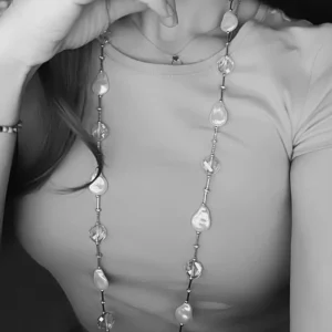 Collier argenté ASHLEY perles blanc nacré