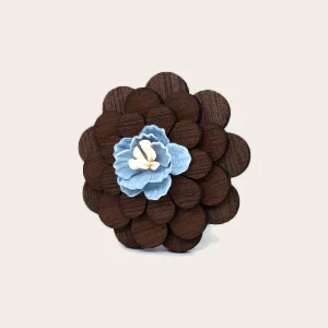 Broche en Bois fleur Homme - Picea