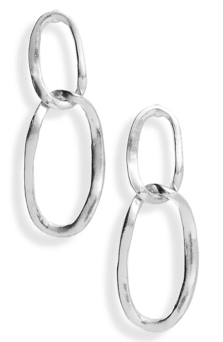E54000 Boucles d'oreilles pendantes maillons ovales - Karine Sultan – Image 5