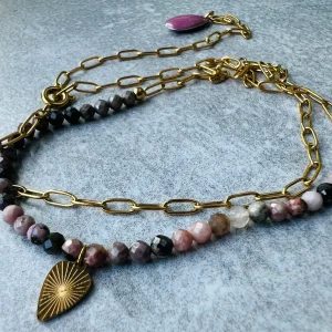 Bracelet TANIA fines perles vieux rose
