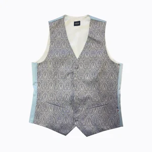 Gilet Mug Jacquard Gris et Ciel