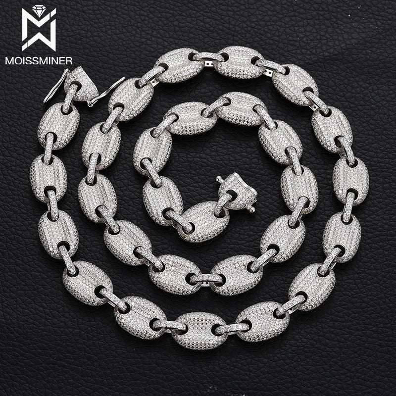 collier graine de café argent homme