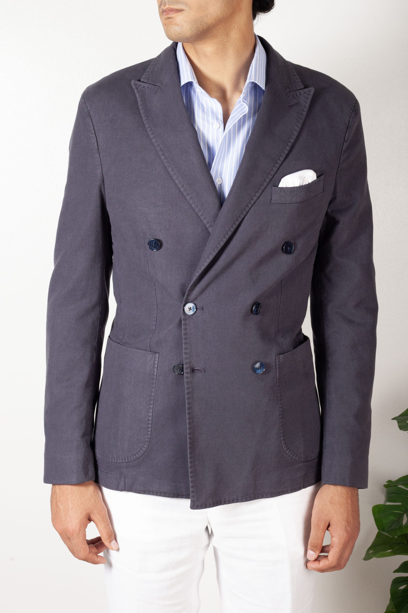 VESTE VINTAGE CROISE BLEU - R37 – Image 2