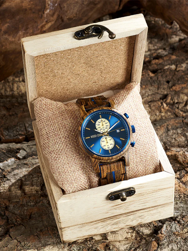 Montre en Bois Homme à Quartz - Henné – Image 3
