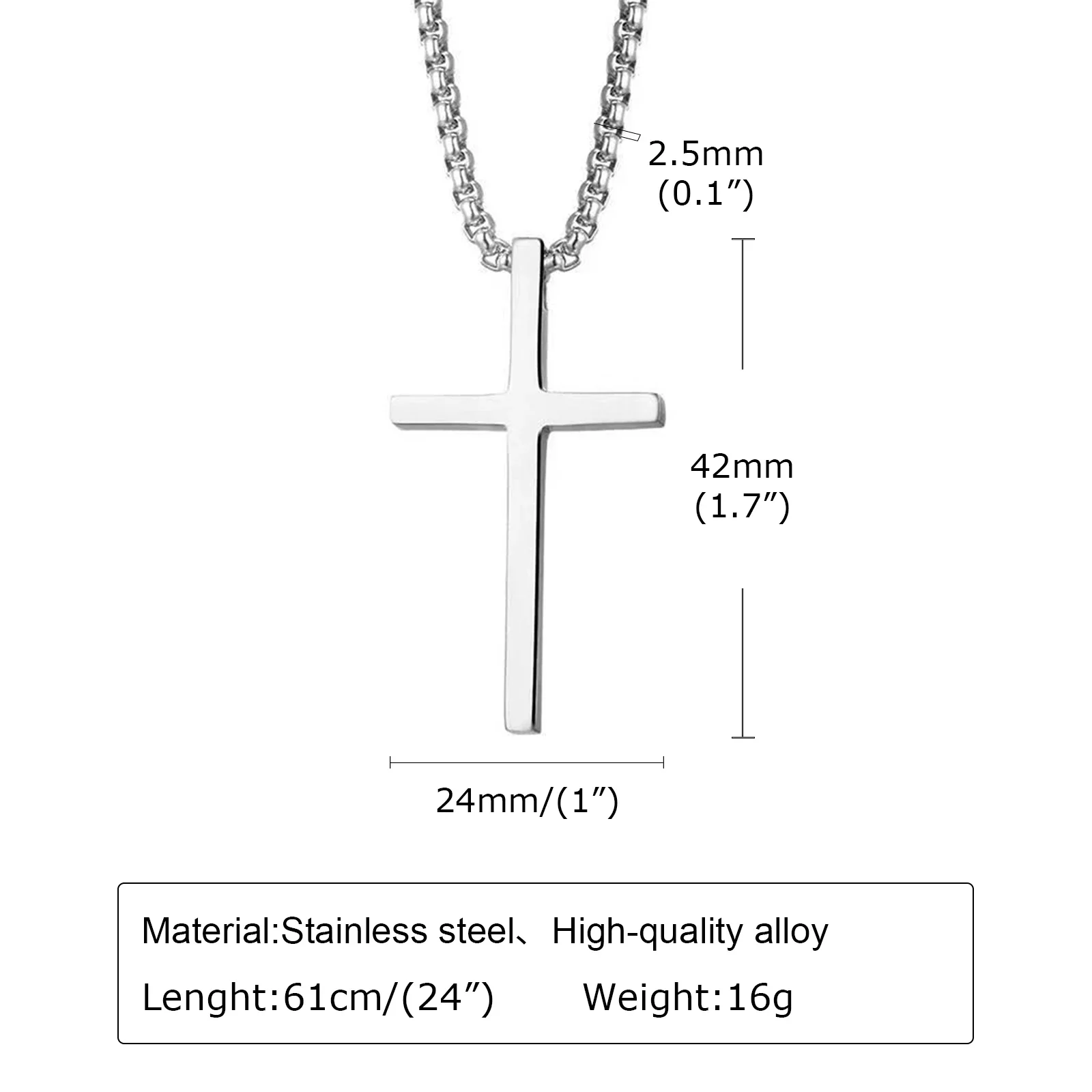 collier homme croix – Image 5