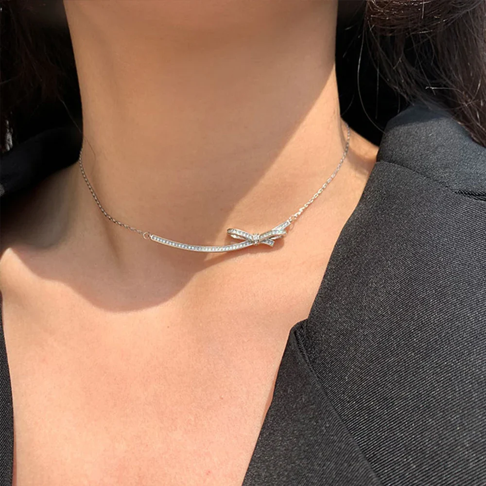 collier or blanc femme – Image 8