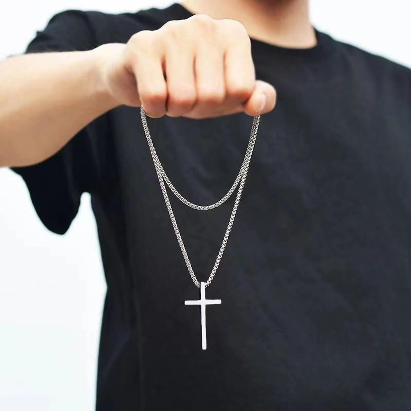 collier homme croix – Image 2