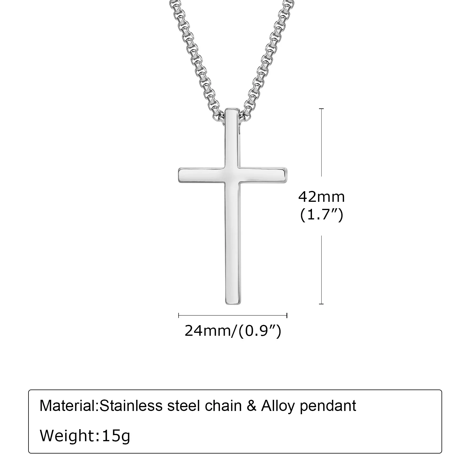 collier homme croix – Image 7