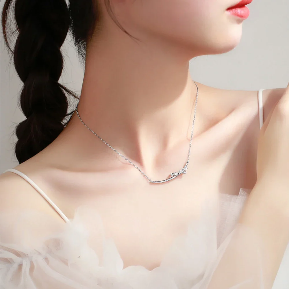 collier or blanc femme – Image 5