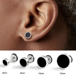 boucle d oreille noir homme