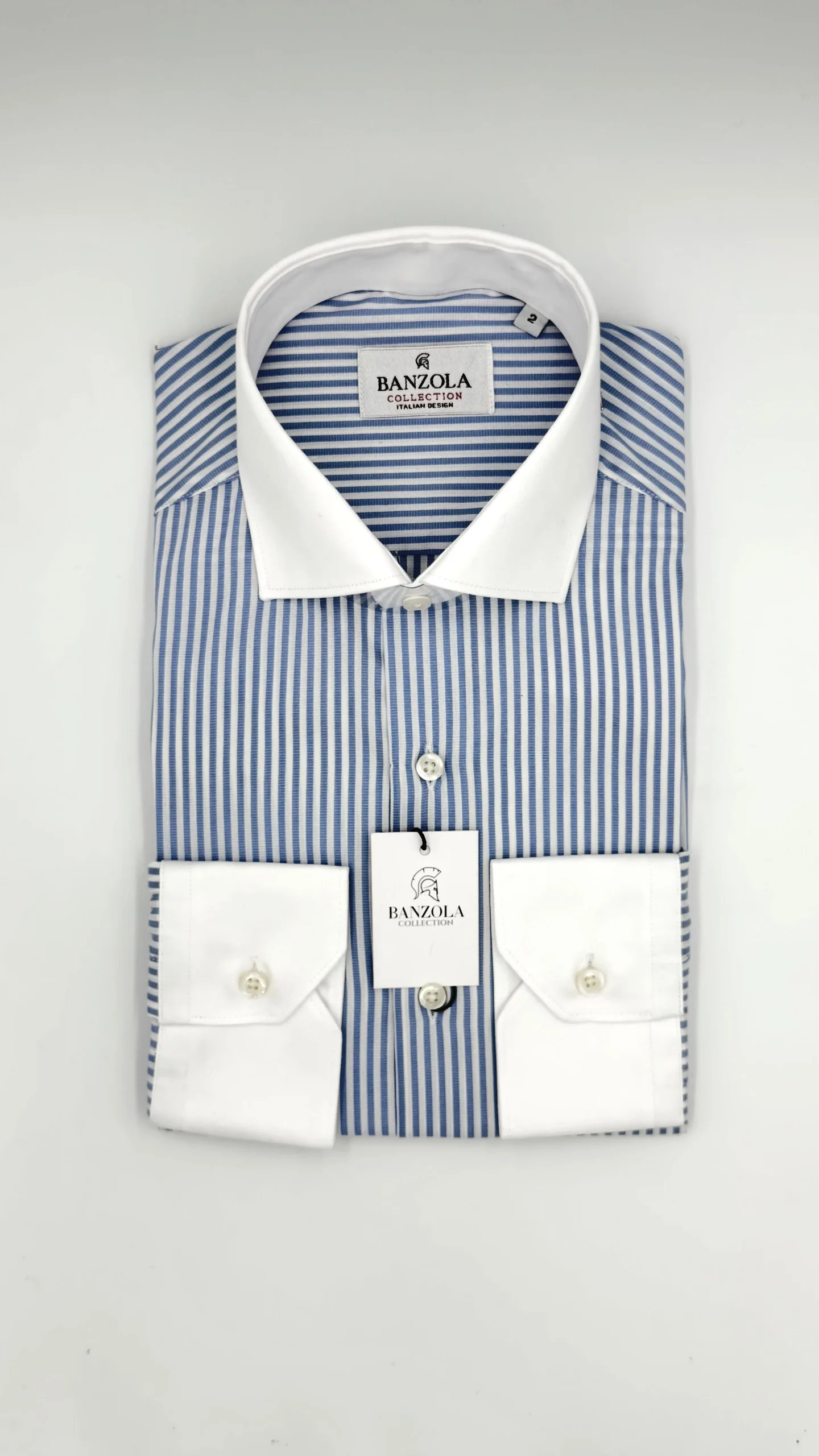 CHEMISE TORINO BLANCHE A RAYURES BLEU - EXCELSIOR – Image 4