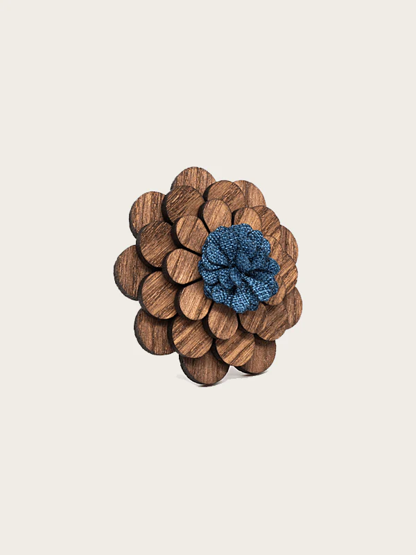 Broche en Bois fleur Homme - Larix – Image 3