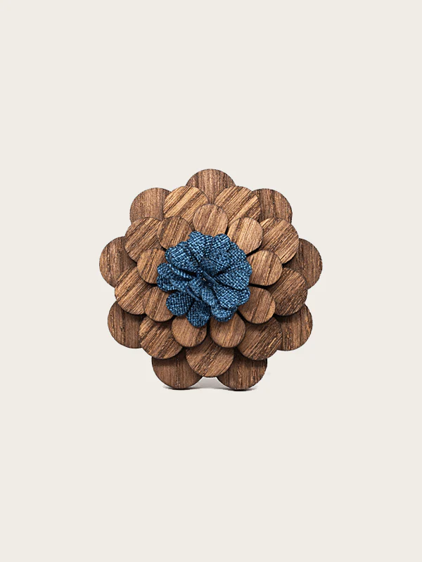 Broche en Bois fleur Homme - Larix – Image 2