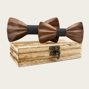 Coffret Noeuds Papillon en Bois Père & Fils - Houblon