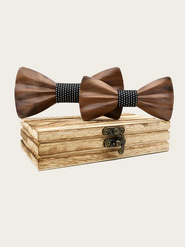 Coffret Noeuds Papillon en Bois Père & Fils - Houblon