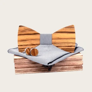 Coffret Noeud Papillon en Bois Homme - Cotonnier