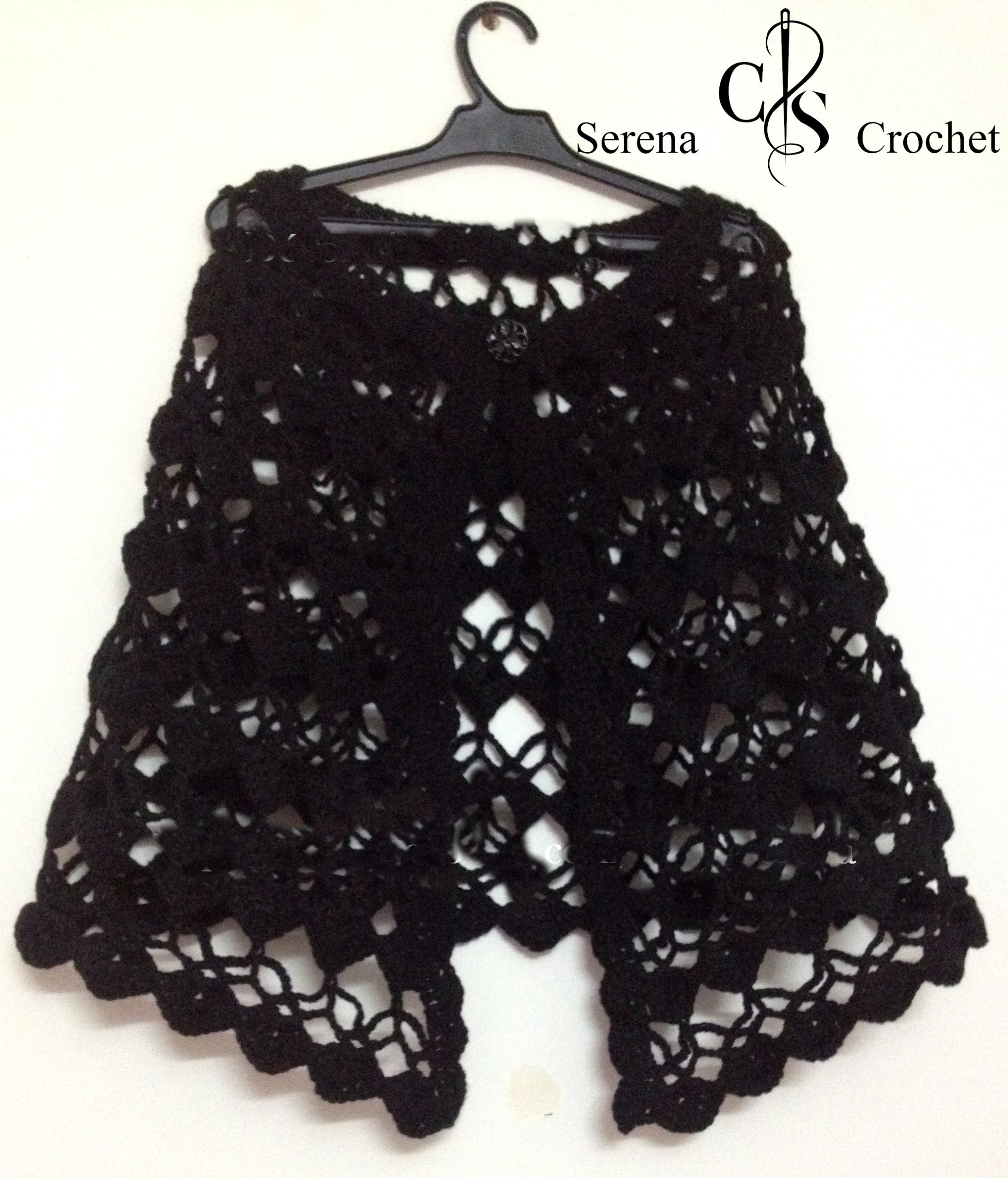 Châles noir élégant au crochet