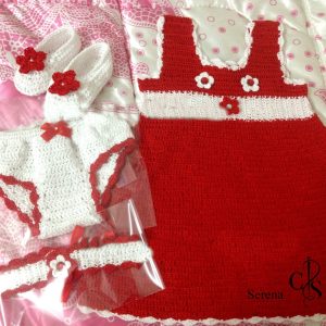 Ensemble bébé rouge noël au crochet