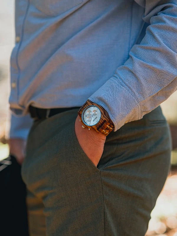 Montre en Bois Homme à Quartz - Aulne – Image 3