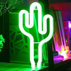 Néon cactus mural – Luminaire chambre enfant