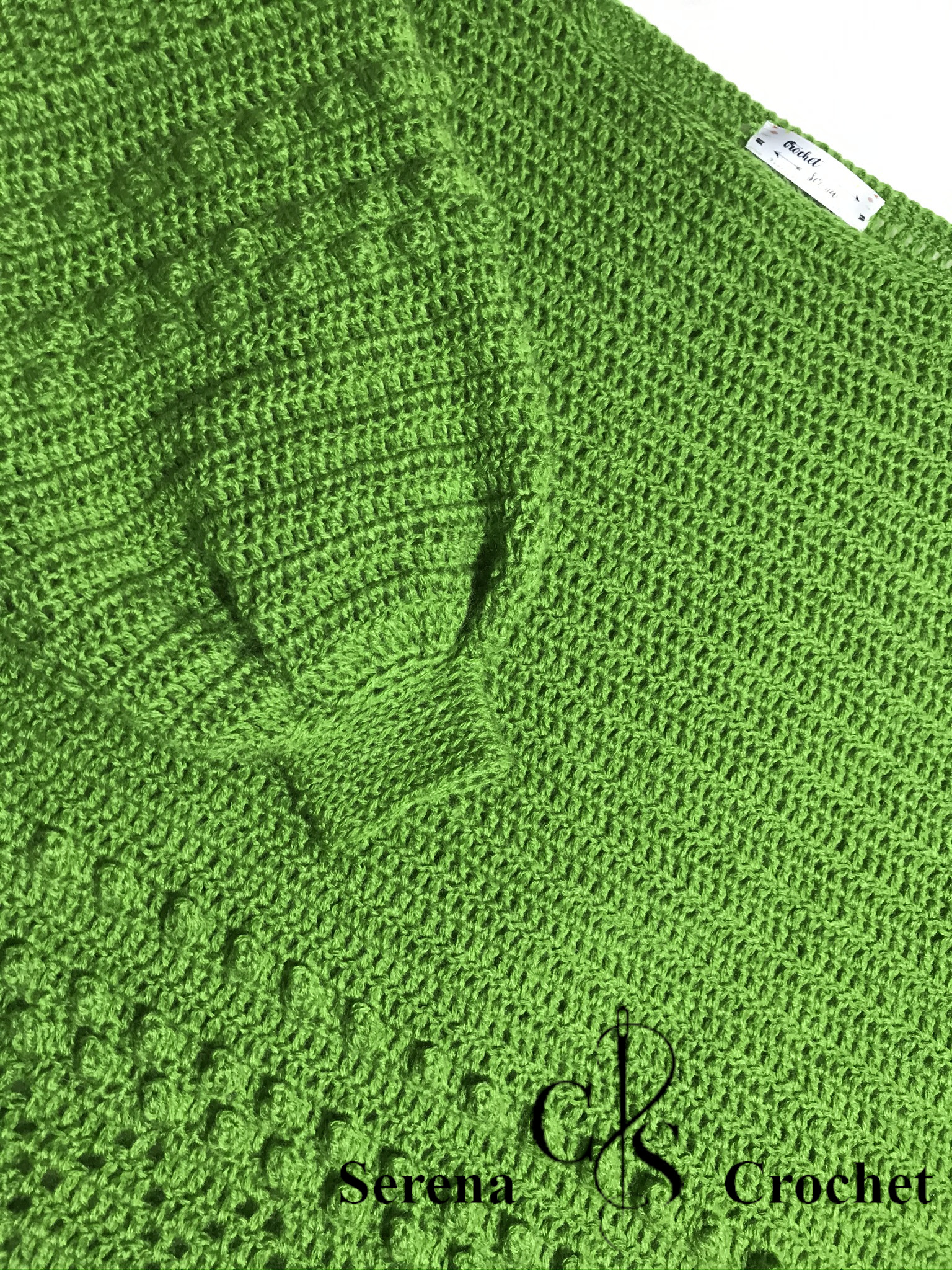 Pull style oversized vert au crochet – Image 2