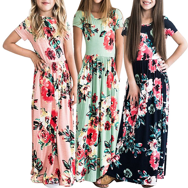 Robe d’été longue pour fille – BOHÉMIENNE